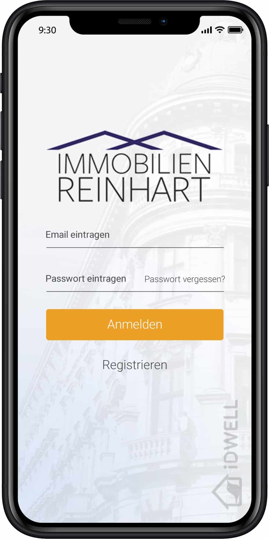 Immobilien Reinhart App - Login